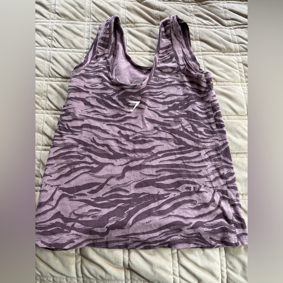 Gymshark Pink Mauve Zebra-Print Performance Tank - Picture 4 of 4